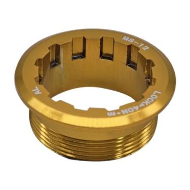 Imagem de Pegciuho Tampa do volante da bicicleta casta lockring leve resistente antiderrapante ferramenta de reparo cassete bloqueio capa bloqueio para m7100, Ouro