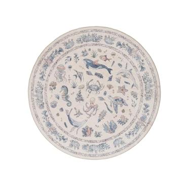 Imagem de Weaverlane Tapete lavável de lã sintética (rosa multi, 1,8 m redondo)