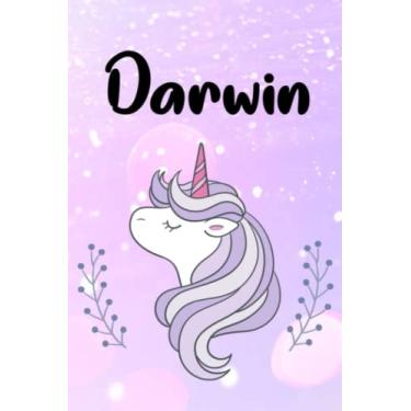 Imagem de Darwin: Personalized Darwin Journal notebook, Unicorn Lined Writing for Women, 6x9 120 Pages