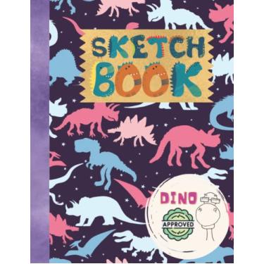 Imagem de Sketch Book: Dinosaurs Blank Notebook for Drawing, Writing, Painting or Doodling for Kids (110 Pages, 8.5 x 11 Inches) Sketch Book Dinosaur Cover