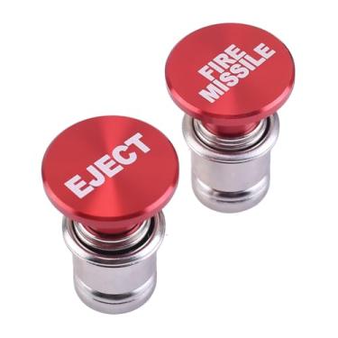 Imagem de DUNSIHUI 2 peças de plugue de botão de isqueiro de fogo ejetar mísseis de fogo -12 V capa de energia de substituição serve para a maioria dos carros, caminhões, acendedor de cigarro, veículos, mísseis