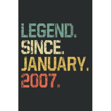 Imagem de 13 Years Old Nice Gift- Legend Since January 2007 Graphic: Lined Notebook: 6" x 9", 100 Pages, Notebook Journal For Lady, Girls And Women. Perfect Possum Blank Lined Notebook Journal Gift Ideas.