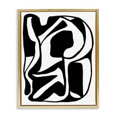 Imagem de Stupell Industries Design de arte de parede em tela flutuante emoldurada com padrão de tinta giratória por Bea Dina, moldura flutuante dourada, 63 x 78 cm