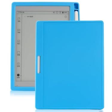 Imagem de Mingfeng Capa de silicone FroSlim para Onyx Boox Tab Mini C/8, porta-lápis, 19,8 cm, capa traseira macia para Boox Nova Air 2/Nova Air C (azul)