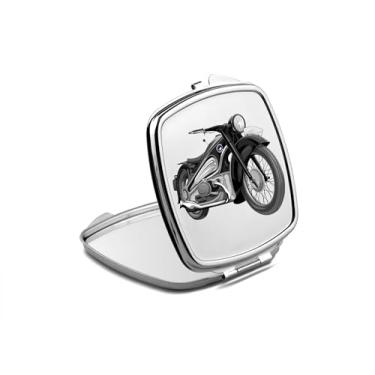 Imagem de SpreadPassion Vetor de espelho compacto de motocicleta, presente de motocicleta, espelho fotográfico de motocicleta, espelho de maquiagem de viagem pequeno espelho portátil, espelho de bolso portátil,