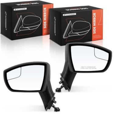 Imagem de A-Premium Par (2) espelhos retrovisores elétricos do lado do motorista e do passageiro - compatível com Ford EcoSport 2018 2019 2020 2021 2022 - Espelho retrovisor externo externo preto dobrável