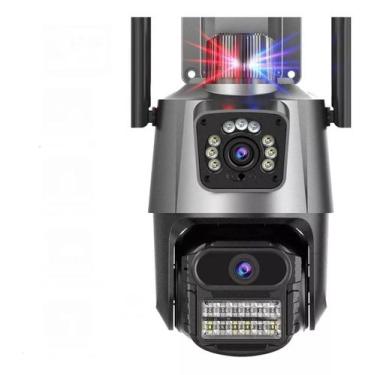 Imagem de Camera Segurança Externa Lente Dupla 4k 6mp Sirene Policial - inports