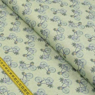Imagem de Tecido Estampado Para Patchwork - Faça Você Mesmo : Mini Bicicletas Fu