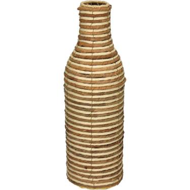 Imagem de VASO DECORATIVO ENFEITE CASA HOME&CO FIBRA NATURAL E METAL 52x17x17cm
