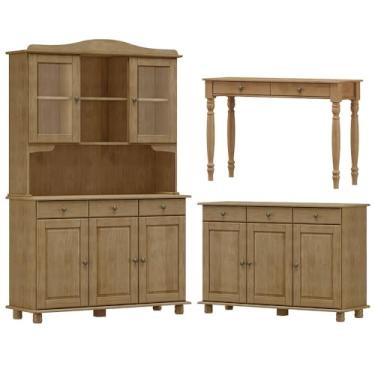 Imagem de Cristaleira Balcao Buffet e Aparador Madeira Maciça Freijo Milani Store