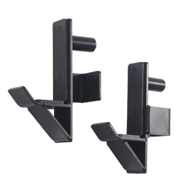 Imagem de ZUKAM Braço de Observação de Barra J-Hook para Gaiola de Força de Tubo de 2" X 2" com Furo de 1" Ou 5/8", Barra de Mergulho para Rack de Agachamento, Fundo Reforçado de Aço Premium com Capacidade de 1