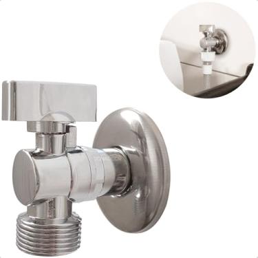 Imagem de Dona D cor, Torneira Registro Esfera 1/2 X 3/4 Maquina Jardim Tanque Louça Roupa 1/4 De Volta Torneira Esferica Borboleta Metal Cromado Multiuso