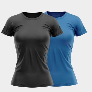 Imagem de Kit 2 Camisas Proteção Solar Manga Curta Feminina Blusa Térmica-Feminino