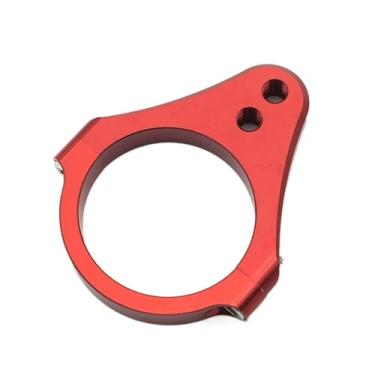 Imagem de DFAMIN 40 43 48 50 51 52 53 31 33 35 36 37 39 54 mm CNC alumínio amortecedor de direção suporte suporte de garfo (vermelho 52 mm)