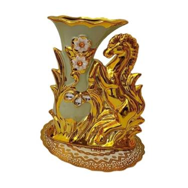 Imagem de Bothyi Planta de vaso de cavalos Planta de mesa decorativa mesa de mesa central peças de cerâmica vaso de flores europeias para sala de estar natal, Cavalo à Direita