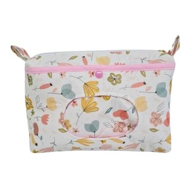 Imagem de Necessaire porta fralda lenço umedecido bebê Floral Aquarela