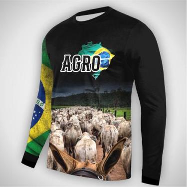 Imagem de Camiseta Agro Agricultura Masculina com Proteção Uv Manga Longa Roça F