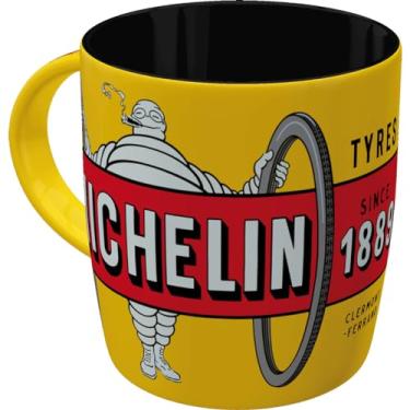 Imagem de Nostalgic-Art Caneca de café retrô, 325 ml, Michelin – Pneus Bibendum Amarelo – Ideia de presente para fãs de motor, Produto de licença oficial (OLP), copo de cerâmica, design vintage