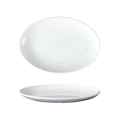 Imagem de Prato de restaurante retangular branco, prato anti-queda de porcelana de fast food comercial-7114