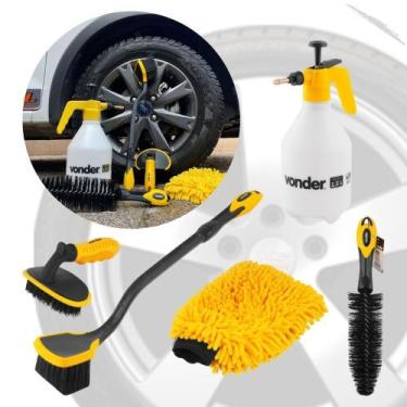 Imagem de Kit completo lava carros VONDER fácil limpeza lavagem escovas luva ger