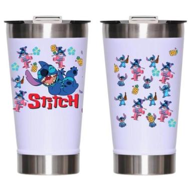 Imagem de Copo Termico Personalizado Lillo Stitch 475 Ml Com Tampa e Abridor de 