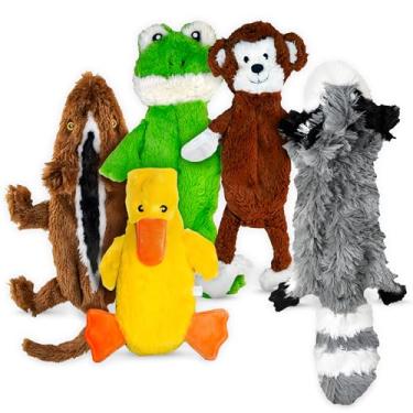 Imagem de FGA MARKETPLACE Brinquedo de pelúcia para cães Racoon-Chipmunk-Duck-Frog-Monkey Flat NO Stuffing NO Squeak, estilo engraçado vai entreter seu cão por horas