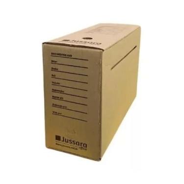 Imagem de Kit 10 Caixa Arquivo Morto Papelão Oficio 36cmx14cmx24cm Jussara