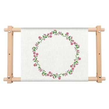 Imagem de Moldura de bordado ZOCONE Faia Wood Tapeçaria Scroll 12x21cm