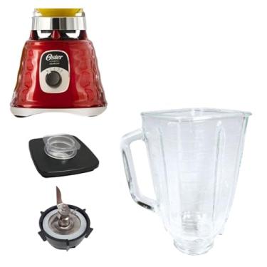 Imagem de Jarra de Vidro com Tampa para Liquidificadores Osterizer Clássicos e Lâmina Arraste Conjunto Completo