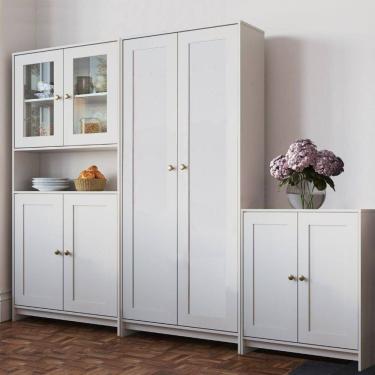 Imagem de Armários Americanos para Cozinha 3 Peças Branco Gelo