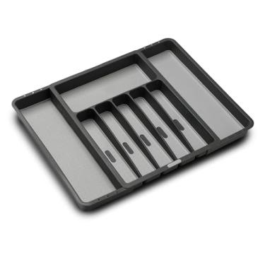 Imagem de Porta Talheres Expansível 8 Compartimentos Preto/Granito