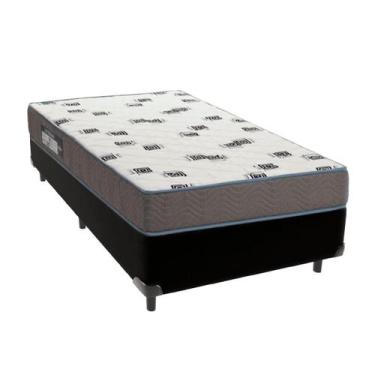 Imagem de Cama Box Solteiro Preto + Colchão Light D33 Ortobom