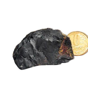 Imagem de Ônix Preto Pedra Bruto Natural 25 a 50g Média 5cm Tipo B - CristaisdeC