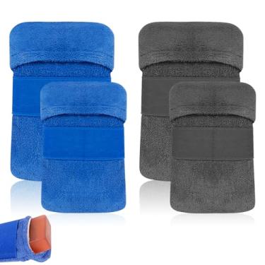 Imagem de Adorila 4 peças de saco de sabão de algodão, espuma e secagem do sabonete, bolsa de banho para homens e mulheres (azul e cinza)