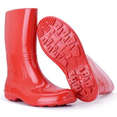 Imagem de Bota Plástica Para Limpeza Faxina Antiderrapante Super Leve (VERMELHO, BR, Adulto, Numérico, 36)