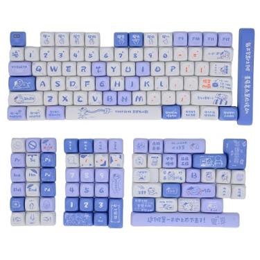 Imagem de Virtdream Conjunto de teclas Simple Bliss Cat Whiskered Cosmos PBT, perfil MOA, 139 teclas de sublimação de tinta para teclado mecânico de jogos, compatível com layout ANSI/ISO, Cherry MX Switch