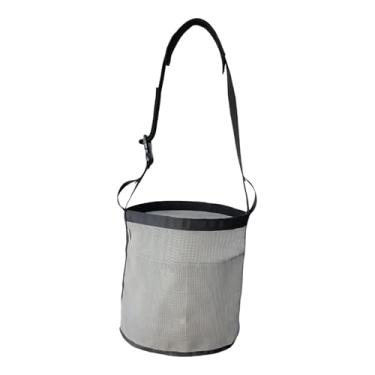 Imagem de YIJU Mesh de malha de saco de feno para ração de cavalos, respirável, fundo sólido, bolsa de paredes de grãos de feno grande para alimentação lenta, Cinza