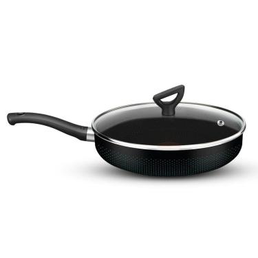 Imagem de Frigideira Funda Antiaderente Rochedo Smart Revestida com Tampa de Vidro 24cm