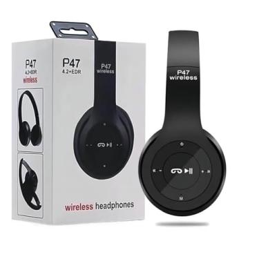Imagem de Fone De Ouvido P47 Headphone Sem Fio Bluetooth Micro SD FM (preto)