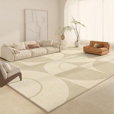 Imagem de Tapete listrado geométrico bege minimalista estilo creme decoração sala de estar tapetes confortável macio quarto jogo tapete, AX026,3,B,300x400CM