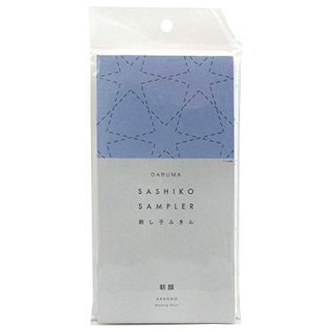 Imagem de Yokota Daruma Sashiko Tecido Sashiko - Amostra Sashiko Pré-impressa - Branco com instruções em inglês (Branco ASAGAO)