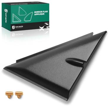 Imagem de YHTAUTO Painel de aplique da bandeira do espelho lateral do motorista compatível com Toyota Camry LE/SE 2018-2019 L4 2,5L, acabamento triangular do espelho retrovisor lateral externo texturizado preto