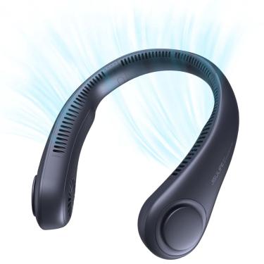 Imagem de Ventilador de pescoço portátil jisulife sem folhas recarregável 4000mAh rosa