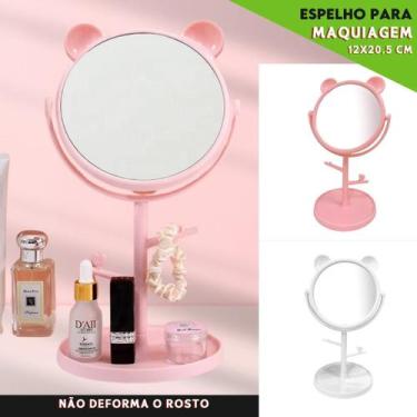 Imagem de Espelho De Mesa Redondo Para Maquiagem Penteadeira C/ Porta Joias - Ny