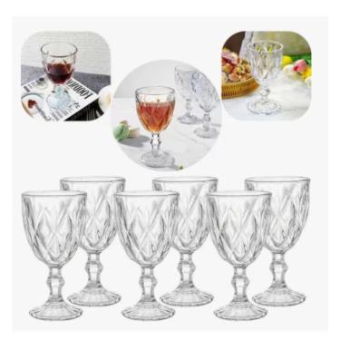 Imagem de Conjunto De Taças De Vidro Diamond 140 Ml – Elegância Para Todas As Ocasiões