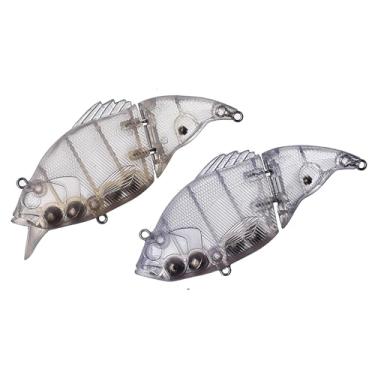 Imagem de 10 peças iscas em branco sem pintura 7,5 cm/10,5 g, flutuante, 2 segmentos, isca de natação articulada, faça você mesmo, isca de pesca artificial feita à mão (JM71A-10PCS)