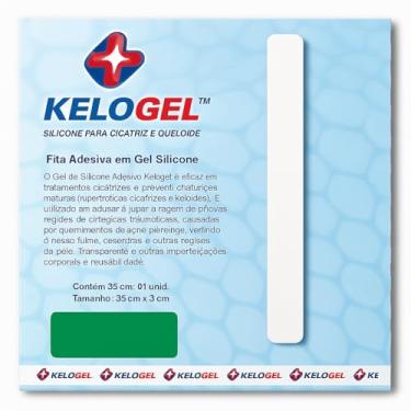 Imagem de Fita em Gel de Silicone para Cicatriz 35x3cm Redução de Cicatrizes e Prevenção de Queloides Reutilizável e Dermatologicamente Testada KELOGEL