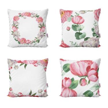 Imagem de Almofadas Floral Decorativas Rosa Sofá 40X40 - Novadecora