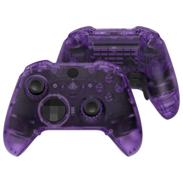Imagem de eXtremeRate Full Set Shell Buttons for Xbox One Elite Series 2 Controller, Clear Atomic Purple Replacement Faceplate Back Plate Bottom Shell Case with Buttons for Xbox Elite Series 2 Core Controller