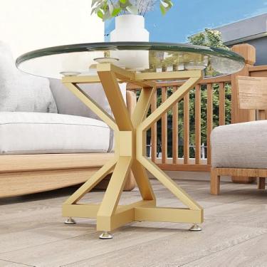 Imagem de BOTAOYIYI Base de mesa de jantar de metal com ventosas, pernas de mesa de pedestal com moldura X resistente para mármore, vidro, tampo de madeira, pernas de mesa de centro modernas para cozinha, casa